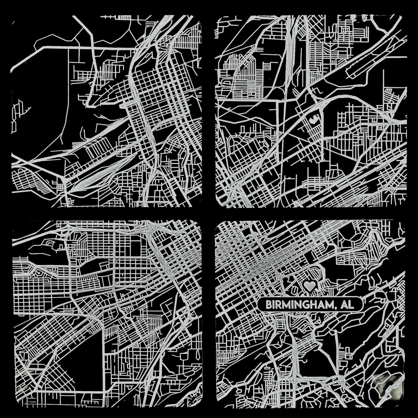 'Your City' Map Engraved Acrylic Coaster Set