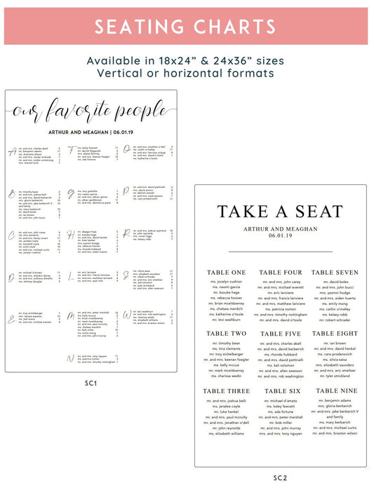 Seating Charts - Beautiful Acrylic Event Signs