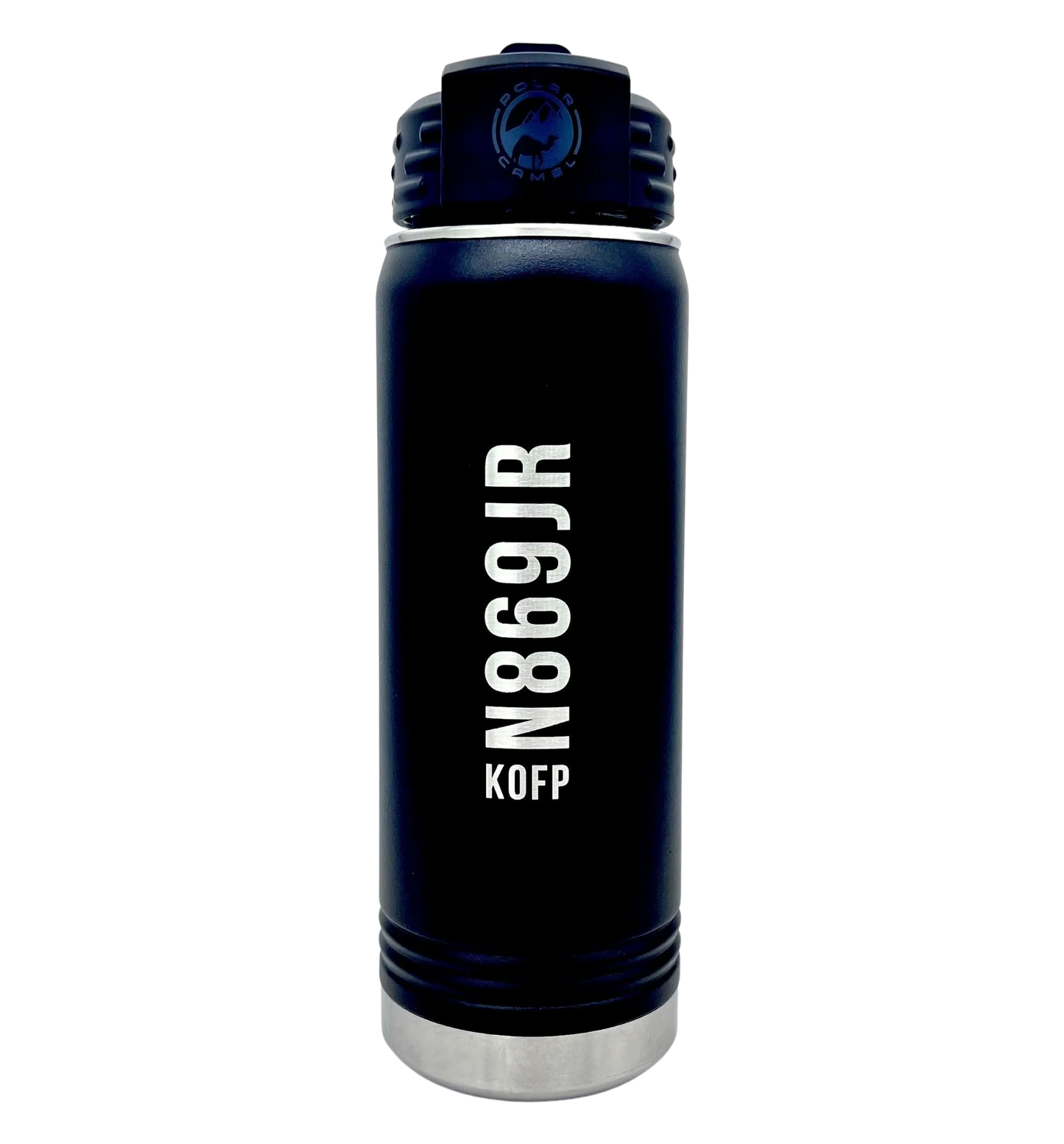 20oz Double-Walled Piper Water Bottles: Logo, Tail Number & Home Airport