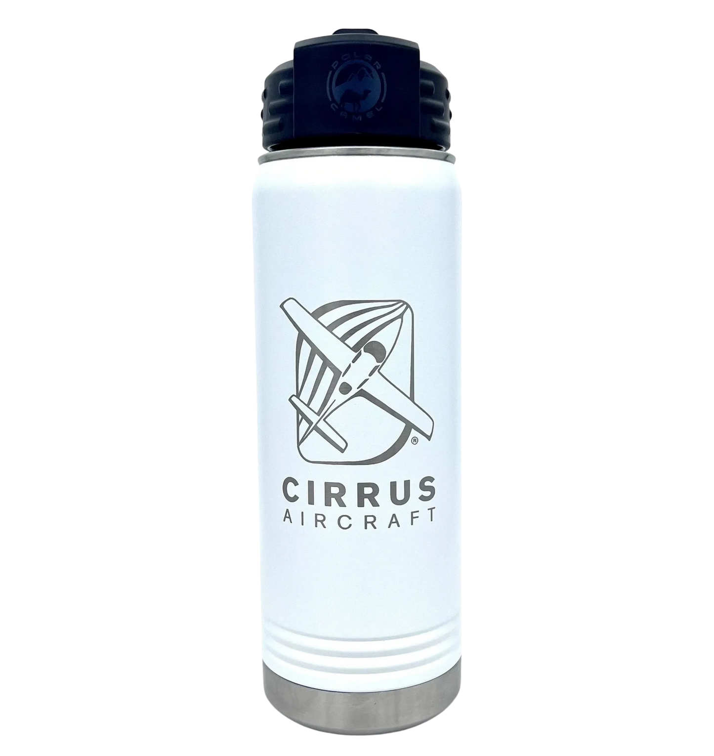 20oz Double-Walled Cirrus Water Bottles: Logo, Tail Number & Home Airport