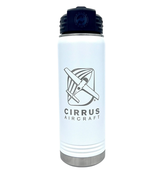 20oz Double-Walled Cirrus Water Bottles: Logo, Tail Number & Home Airport