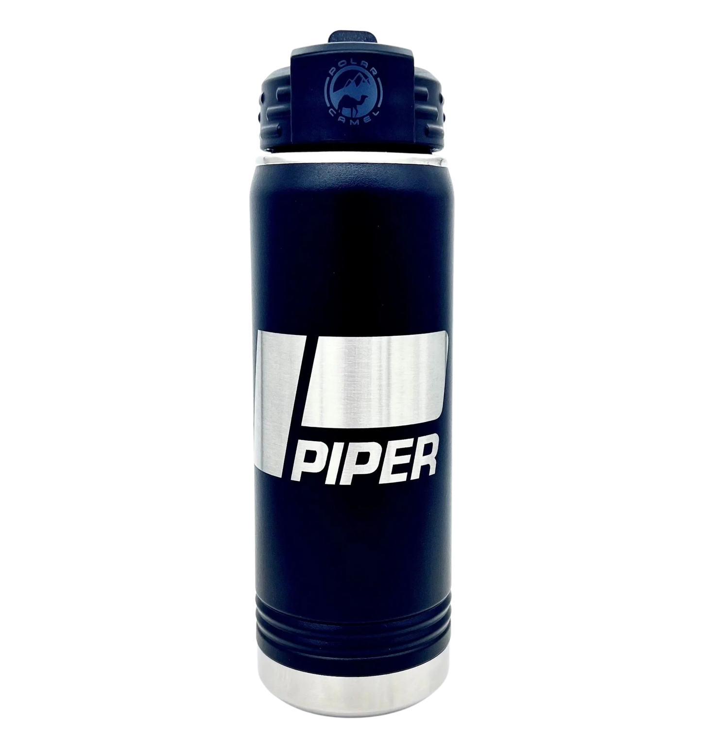 20oz Double-Walled Piper Water Bottles: Logo, Tail Number & Home Airport